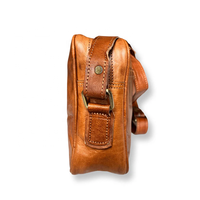 Bolsa de Mensajero de cuero de cabra hecha a mano de cuero marrón para uso de oficina Bolsa de mensajero de hombro usada multiusos