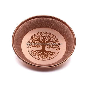 Cuenco de oferta de cobre puro más vendido con tema de árbol Quemador de incienso de altar de calidad premium y plato de oferta a precios asequibles - Product Image 1