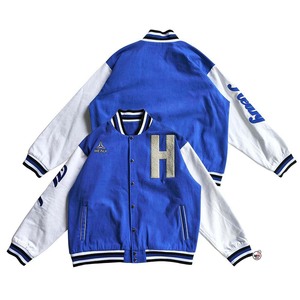 Blue <b>Mens</b> Varsity <b>Jacket</b> with <b>White</b> Sleeves and Custom Patches Preppy Style Letterman <b>Jacket</b> for Baseball Varsity <b>Jackets</b> OEM - Product Image 2