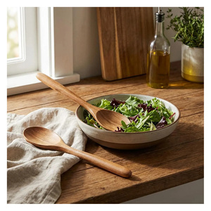 Wholesale Wooden Salad Server Spoon & Fork <b>Set</b> Stylish Cutlery Flatware Wooden Salad Server Restaurant Tableware Premium Use - Product Image 6