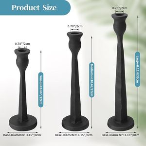 Support de bougie en fer noir fait main Target World, écologique et durable, pour bougies coniques, grand centre de table - Product Image 6