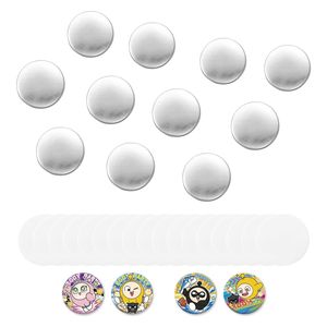 Suministros para Fabricación de Botones, 200 Sets de Piezas de Metal para Botones de 25 mm (0.98 pulgadas) con Reverso de Pin, Carcasas Metálicas y Láminas Transparentes de Mylar - Product Image 1