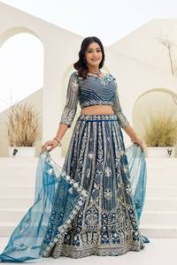 Vêtements ethniques pour femmes à faible MOQ, vente en gros à bas prix, stock disponible, livraison rapide, fabricant OEM, marque privée, Lehenga Choli recyclé - Product Image 6