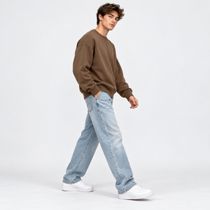 Sweat-shirt à col montant avec fermeture éclair latérale, coupe ajustée, pour jogging, couleur unie, faible MOQ, fournisseur, marque privée - Product Image 3