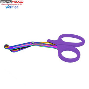 Tijeras EMT de 7.25 Pulgadas con Hojas Arcoíris y Mango Naranja, Acero Inoxidable Alemán, Tijeras Utilitarias EMT para Trauma, Vendajes y Paramédicos - Product Image 5