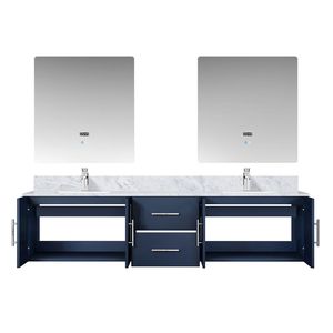 Navy Blue 80 In. W X 22 In. D Double Bath <b>Vanity</b> with Carrara Marble Top and 30 In. LED <b>Mirrors</b> Faucet Set Included - Product Image 5