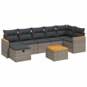Dark <b>Grey</b> Rattan Garden Sofa Set 6 Seater Outdoor Furniture Contemporary Design Wicker <b>Frame</b> - Product Image 4