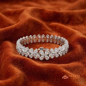 สร้อยข้อมือมอยส์ซาไนต์สีเงินสำหรับสุภาพสตรี สร้อยข้อมือแบบโซ่และแบบลิงค์ ดีไซน์ดอกไม้ เครื่องประดับแฟชั่น สร้อยข้อมือเทนนิส ของขวัญสุดหรูหรา อุปกรณ์เสริม - Product Image 3