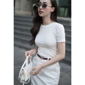 Camiseta de algodón para mujer, cinturón informal con hebilla de metal para la cintura, accesorio para vestido, para conjunto de verano [A121] - Product Image 5