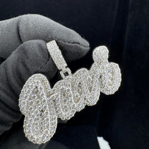 Colgante de nombre personalizado IGI certificado 925 Plata letra COLLAR COLGANTE Moissanite diamante joyería Hip Hop colgante personalizado - Product Image 1