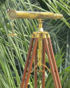 Telescopio Antiguo de Latón Tallado con Trípode, Monocular Náutico, Telescopio Marino, Herramienta Decorativa para el Hogar - Product Image 2