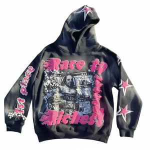 Sudadera con capucha para hombre, cálida, de invierno, de punto grueso, con logotipo personalizado en relieve 3D, con estampado en relieve, en dos colores, ¡en oferta! - Product Image 1