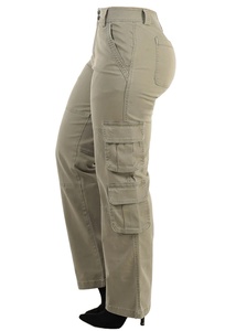 กางเกงคาร์โก้เอวสูงคุณภาพสูงสำหรับผู้หญิง สไตล์สตรีทแวร์แบบสั่งทำ ผ้าแคนวาสเรียบ ทรงยาวเต็มตัว สำหรับฤดูใบไม้ร่วง ผลิตจากผ้าฝ้ายผสมสแปนเด็กซ์ - Product Image 6