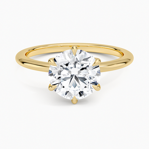 Bague de fiançailles solitaire en moissanite taille ronde or rose, bague de mariage de luxe pour mariée - Product Image 1