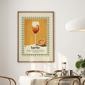 Affiche sur toile moderne pour la décoration murale de la maison, du bar ou de la salle à manger, illustrant les boissons estivales, la culture italienne de l'Aperol Spritz et les recettes de cocktails - Product Image 2