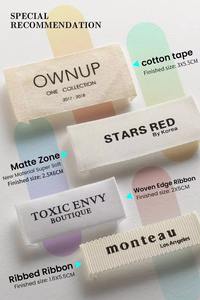 Étiquettes tissées lavables en rouleau découpées au laser à coupe droite, personnalisées, pour vêtements et t-shirts OEM 2026, vente en gros, les plus vendues - Product Image 2