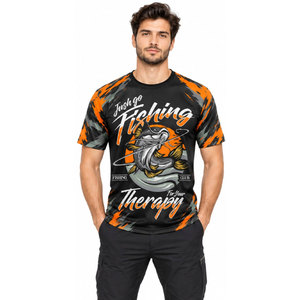 Men's Fishing <b>Shirt</b> Sublimation Print Quick Dry UPF 50 Black Orange <b>Fish</b> Design Outdoor Wear - Product Image 4