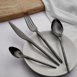 Juego de cubiertos/cubiertos de acero inoxidable Black PVD flora Grado 202/304 Cuchara brillante Tenedor y cuchillo Cuchara para bebé-Hecho EN LA India - Product Image 1