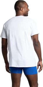T-shirt en coton blanc pour homme, manches courtes, col rond, coupe classique, jersey uni, respirant, couleur unie - Product Image 2