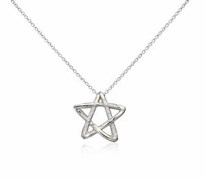 Collier étoile en or rose 14 carats avec diamant de laboratoire, bijoux spirituels célestes, pendentif étoile à cinq branches, collier en forme d'étoile, cadeau pour elle - Product Image 3