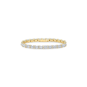 Pulsera de Diamantes Cultivados en Laboratorio con Corte Esmeralda, Oro Amarillo de 14K, Engaste de 4 Puntas, Joyería Fina de Lujo, Regalo de Aniversario - Product Image 1