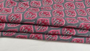 Eco-Friendly Grey Pink Mughal Buta Hand Block Print Cotton <b>Fabric</b> Indian Sanganeri Girls Dress Sewing Textile by Yard - Product Image 3