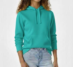 Sudadera con Capucha Rosa para Mujer, Color Sólido, Corte Regular, con Bolsillos, 100% Algodón Tejido, Transpirable, para Otoño - Product Image 6