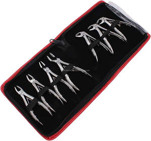 Juego de Pinzas de Extracción Dental Pediátricas, 7 Piezas, Manuales, Autoclavables, Acero Inoxidable de Grado Alemán, Certificación CE ISO, OEM ODM, Quirúrgicas - Product Image 1