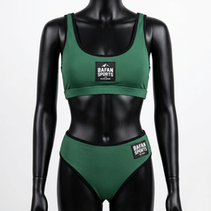 Women Two Piece <b>Bikini</b> <b>Set</b> 200 GSM Polyester Spandex Stretch Fabric Forest Green Swimwear Custom Logo Women <b>Bikini</b> <b>Set</b> - Product Image 5