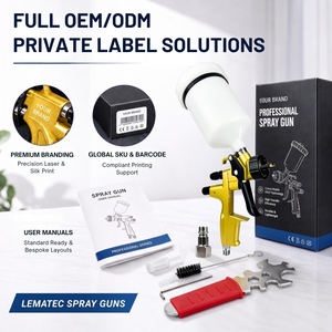 LEMATEC Professional Air Spray Paint Gun with 600CC Gravity Feed Stainless Nozzles 1.3/1.4/1.7mm - Product Image 6