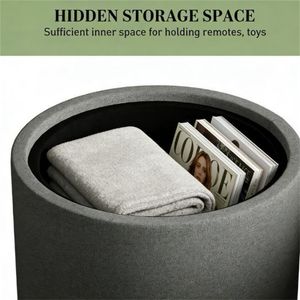 Circular Coffee <b>Table</b> <b>Stool</b> <b>with</b> Storage Space Convenient Ottomans & <b>Stools</b> - Product Image 3