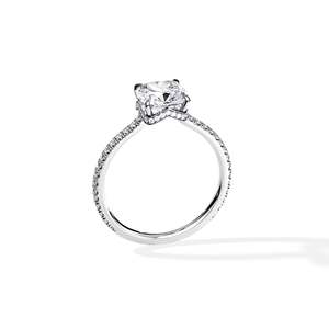 Round Cut Diamond Engagement Ring Women's 14k gold plated Prong Setting Pave Band Floral Style IGI Certified - Product Image 4