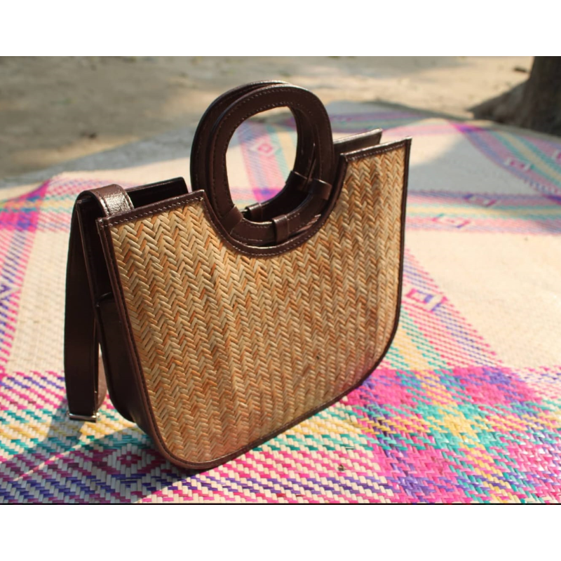 Natural Beige with Hand-dyed Geometric Patterns