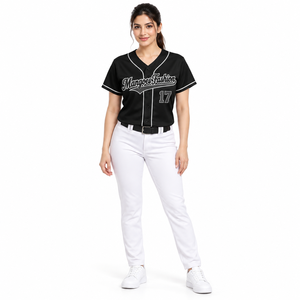 Unisex Baseball Jersey Button <b>Down</b> Custom Name Number Logo Printed V-neck Lightweight Breathable Short Sleeve Softball Shirt - Product Image 3