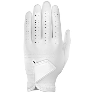 Gant de golf en cuir véritable blanc, main gauche, respirant, unisexe, à enfiler - Product Image 1