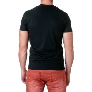 T-shirt décontracté noir à col rond en coton pour homme, coupe ajustée, léger, respirant, manches courtes, confortable - Product Image 2
