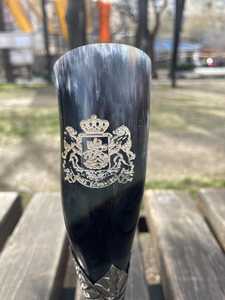 Taza de Viaje Vikinga de Cuerno Negro de Búfalo de Calidad de Exportación, Taza de Cuerno Natural de Gran Capacidad a Prueba de Fugas con Agarre Manual - Product Image 4