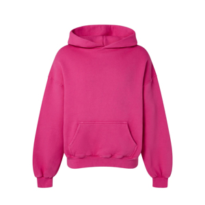 Sweat à capuche en molleton respirant avec logo frontal, en mélange de coton épais, couleur unie, hiver 2026 - Product Image 2