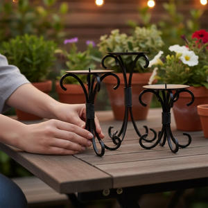 Candelabro Moderno de Hierro Forjado RK-331013, Soporte Decorativo de Metal Hecho a Mano para Decoración de Sala de Estar de Lujo, Estilo Interior - Product Image 4