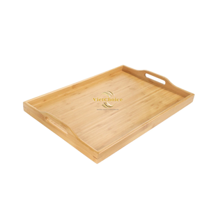 Bandeja de Almacenamiento Rectangular de Bambú, Apilable, con Acabado en Polvo, Diseño Minimalista, Apta para Lavavajillas, Segura para el Contacto con Alimentos, para Uso en la Mesa - Product Image 3