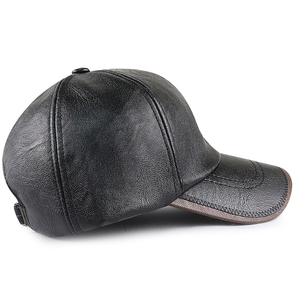 New Style Customized Logo And Design Leather <b>Cap</b> For Unisex Luxury Style Outdoor Wear Leather <b>Caps</b> In Solid Color - Product Image 4