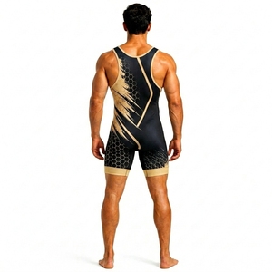 Singlet de Lucha Libre para Hombre, Sublimado, Ajustado, de Spandex y Poliéster, Elástico, Ligero, de Secado Rápido y Transpirable, Talla Adulto - Product Image 2