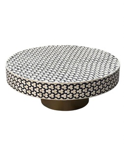 Luxury Black <b>Pine</b> MDF Bone Inlay Modern <b>Coffee</b> <b>Table</b> Floor Mount Handmade Eco-Friendly Waterproof Uttar Pradesh F S - Product Image 3