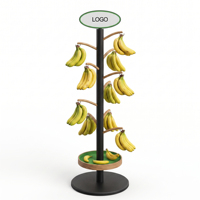 Maßgefertigtes Bananen-Displayregal - Freistehender Metall-Bananenständer mit Logo für Supermärkte, Bio-Lebensmittelmarkt