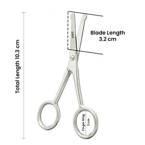 Tijeras para Vello Nasal con Punta Redonda de 10.3 cm, Acero Inoxidable, Diseño Ergonómico para Diestros, Recorte Seguro del Vello Nasal, Detallado de Cejas - Product Image 2