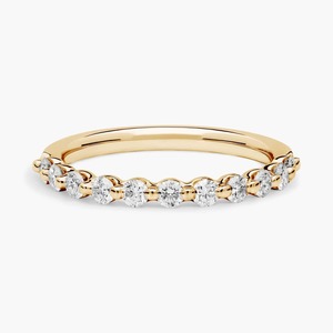 Bague de mariage délicate avec diamant de laboratoire taille ronde flottante 0,50 ct en or massif 14 carats – Cadeau d'anniversaire de mariage - Product Image 1