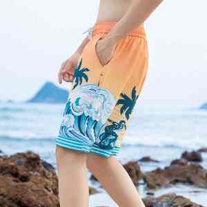 Shorts de bain pour hommes personnalisés en polyester, coupe ample de 5 pouces, séchage rapide, respirants, pour la plage, le surf et l'été - Product Image 2