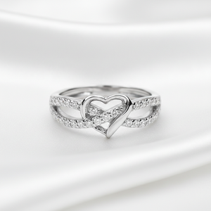 Luxury Infinite Symbol Heart-shape Hollow <b>Crossed</b> Wedding Ring Moissanite Customized 925 Sterling Silver Women's Engagement Ring - Product Image 3