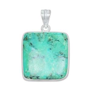 Nouvel Arrivage Collier Pendentif en Laiton Argenté avec Pierre Précieuse Chrysoprase pour Femme et Enfant, Sertissage Clos, Forme Crochet Vintage, Haute Qualité - Product Image 4