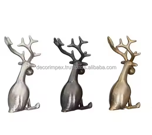 Estatuas de ciervos animales Escultura decorativa Nuevo diseño Aluminio Acabado dorado para decoración Showpiece por Decor IMPEX - Product Image 4